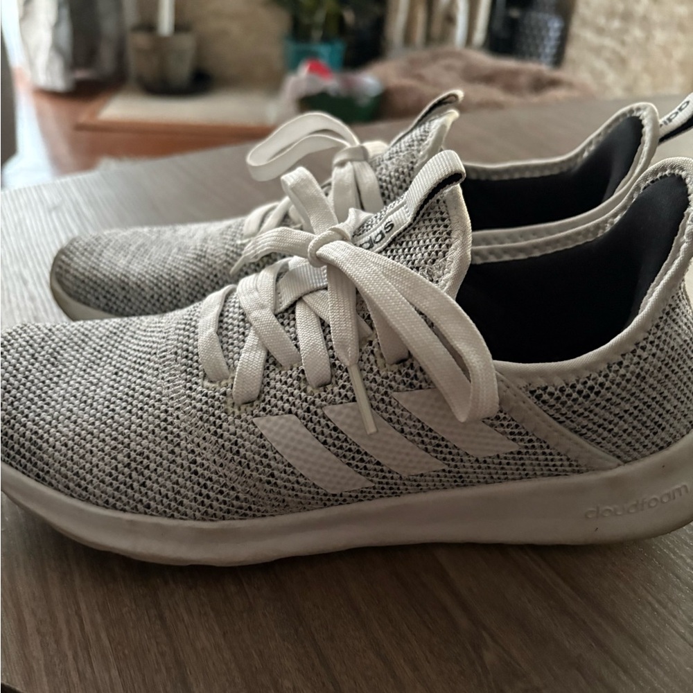 Adidas women’s Gray and White Knit Sneakers